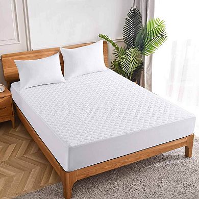 Unikome Waterproof Four Leaf Clover Quilted Mattress Protector Down Alternative Bed Pad Cover