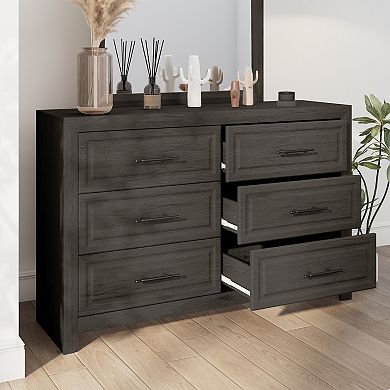 Serwall Elegant MDF 6-Drawer Dresser Featuring a Wood-Like Finish