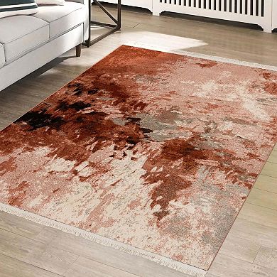 Luxe Weavers Modern Abstract Fringe Area Rug