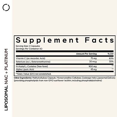 Codeage Liposomal NAC Supplement, Free-Form N-Acetyl L-Cysteine Amino Acid, 2-Month Supply, 120 ct