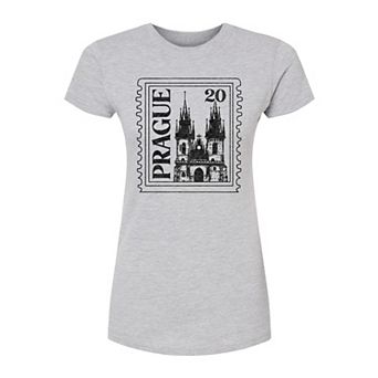 Juniors' Prague Postage Stamp Fitted Tee