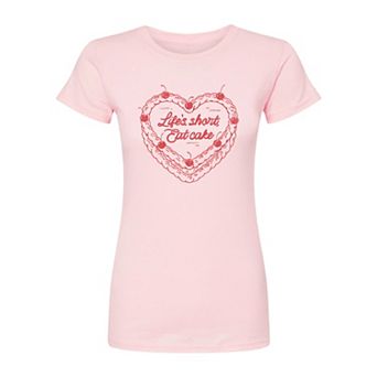 Juniors' Life's Short Eat Cake Fitted Tee