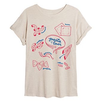 Juniors' Pasta Lover Oversized Tee