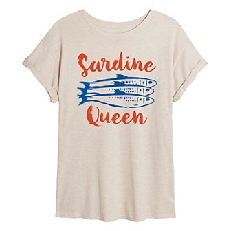 Juniors' Sardine Queen Oversized Tee