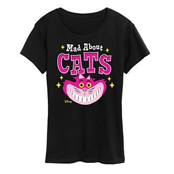 Disney's Alice in Wonderland Cheshire Cat Women's Mad About Cats Graphic Tee