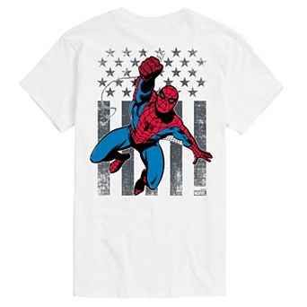 Men's Marvel Spider-Man Swinging USA Flag Tee