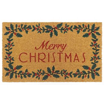 St. Nicholas Square® Mistletoe Merry Christmas Coir Doormat
