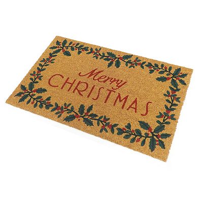 St. Nicholas Square® Mistletoe Merry Christmas Coir Doormat