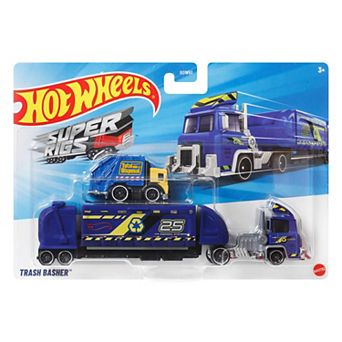 Hot Wheels Super Rigs 2 pc Toy Car and Matching Transporter Set - Styles May Vary