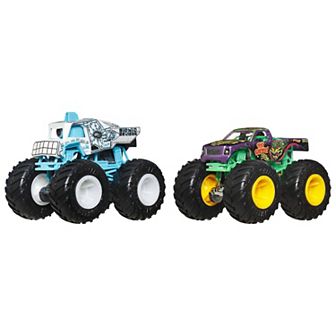 Hot Wheels Monster Trucks Demolition Doubles Bionic Bruiser & Test Subject Toy Trucks 2 pk