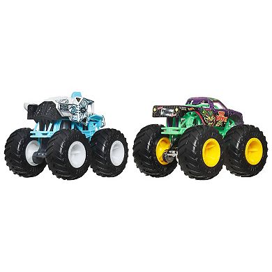 Hot Wheels Monster Trucks Demolition Doubles Bionic Bruiser & Test Subject Toy Trucks 2-pk.
