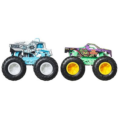 Hot Wheels Monster Trucks Demolition Doubles Bionic Bruiser & Test Subject Toy Trucks 2-pk.