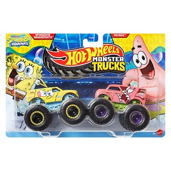 Hot Wheels Monster Trucks Demolition Doubles SpongeBob SquarePants & Patrick Toy Trucks 2 pk
