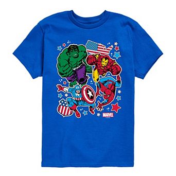 Boys 8-20 Marvel America Stickers Graphic Tee