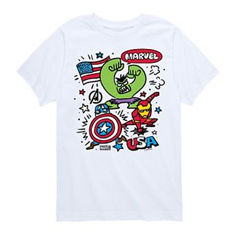 Boys 8-20 Marvel USA Doodles Graphic Tee