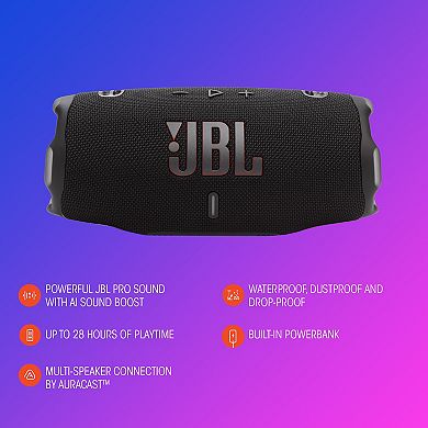 JBL Charge 6 Portable Waterproof Bluetooth Speaker for Outdoor Use