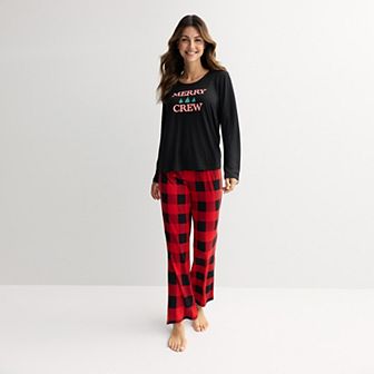 Women's Jammies For Your Families® Buffalo Check Graphic Pajama Top & Pajama Bottoms Set