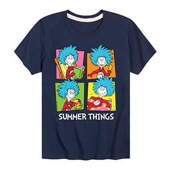 Boys 8-20 Dr. Seuss Summer Things Grid Graphic Tee