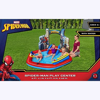 Bestway Spider-Man Inflatable Water Play Center with Slide and Sprayer