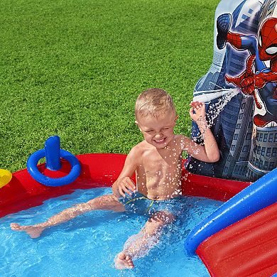 Bestway Spider-Man Inflatable Water Play Center with Slide and Sprayer