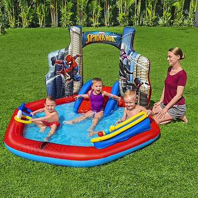 Bestway Spider-Man Inflatable Water Play Center with Slide and Sprayer