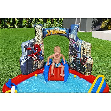 Bestway Spider-Man Inflatable Water Play Center with Slide and Sprayer