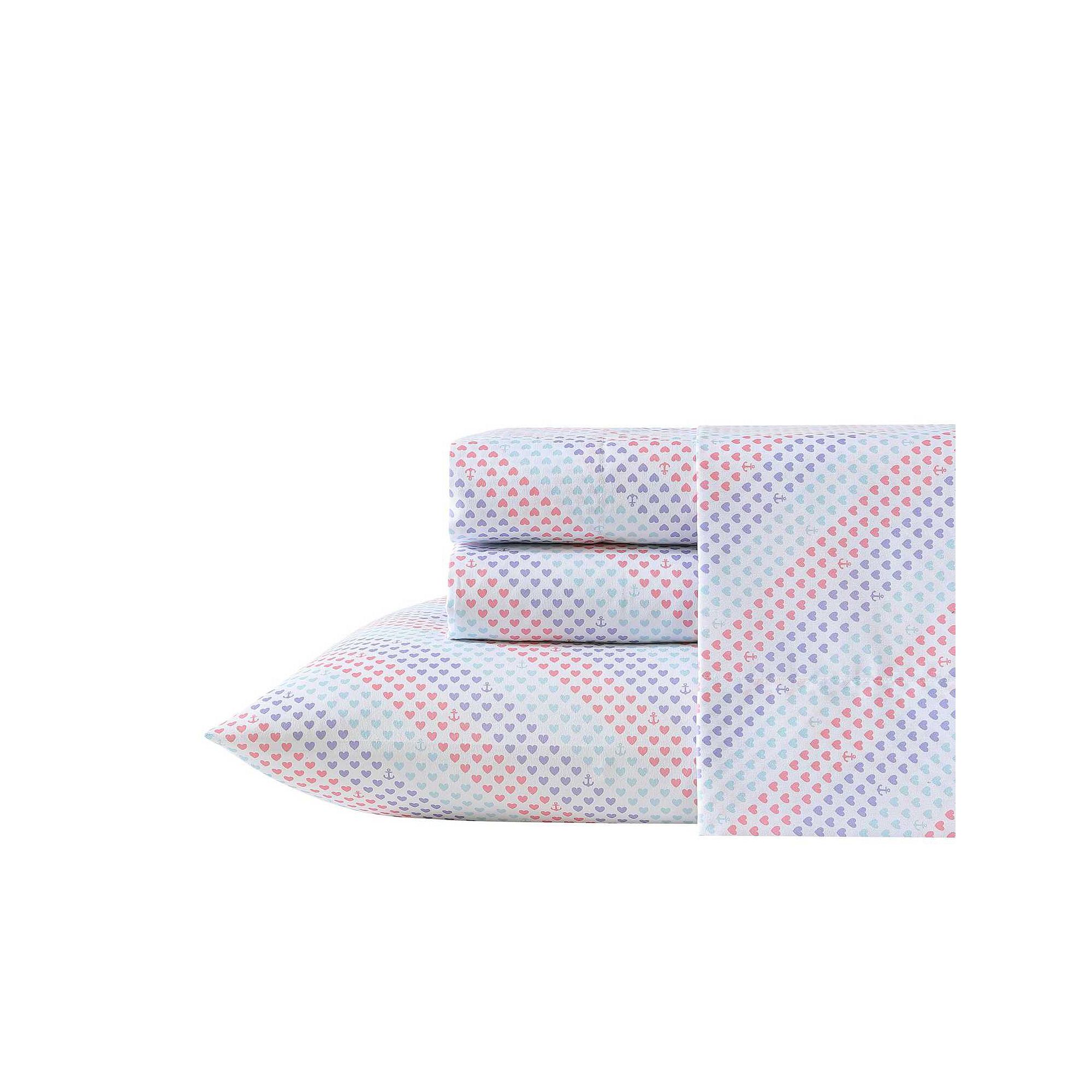 Nautica Kids Patterned Sheet Set with Pillowcases, Purple