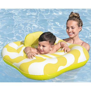 Bestway Swim Safe Comfort Plush Baby Float Inflatable with Diaper-Style Seat