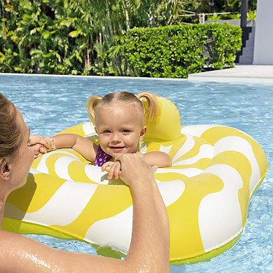 Bestway Swim Safe Comfort Plush Baby Float Inflatable with Diaper-Style Seat