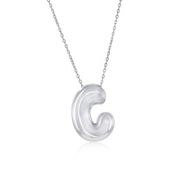 Argento Bella Sterling Silver Bubble Initial Necklace