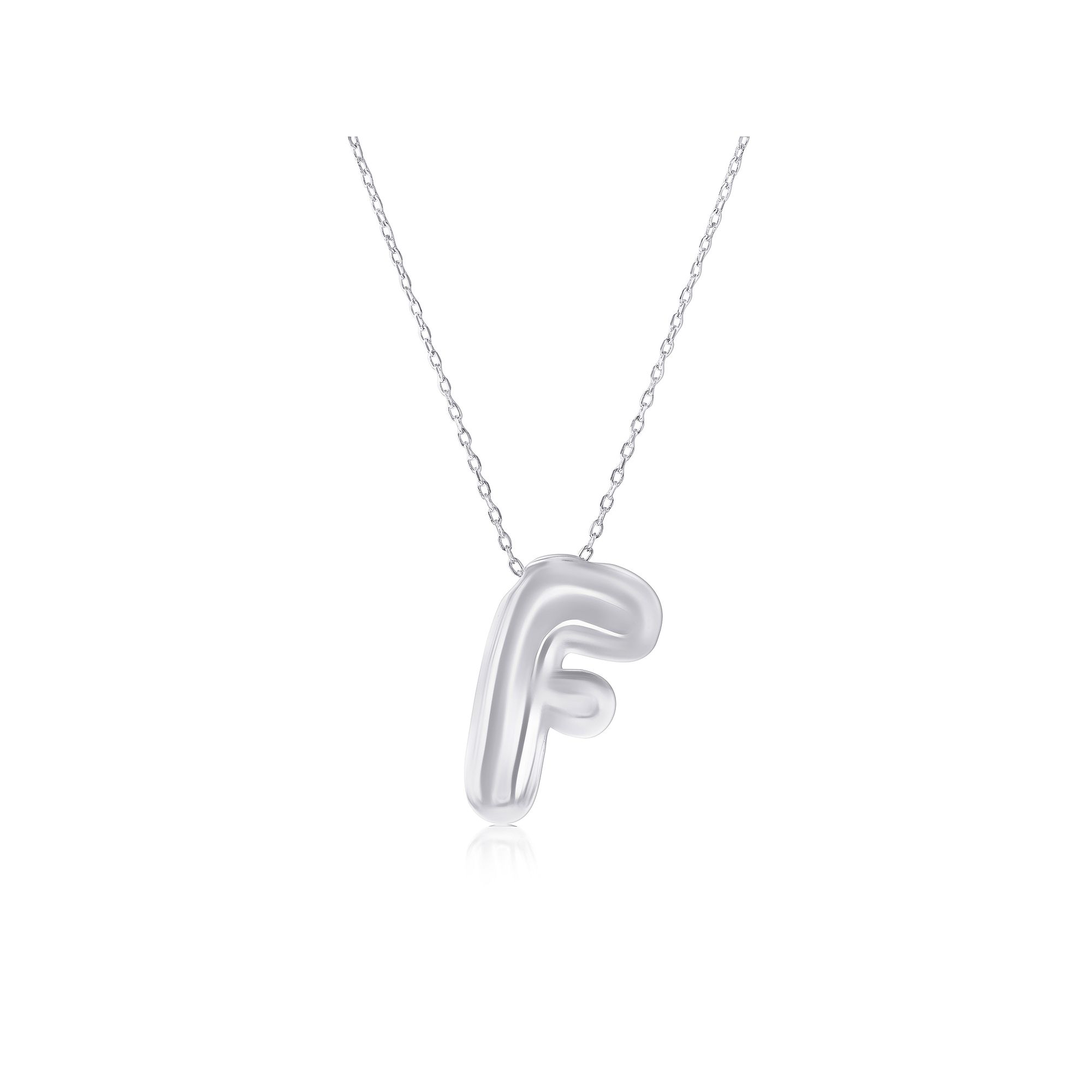 Argento Bella Sterling Silver Bubble Initial Necklace, Womens, Size: 16-1