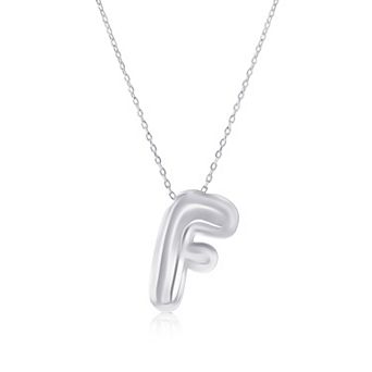 Argento Bella Sterling Silver Bubble Initial Necklace