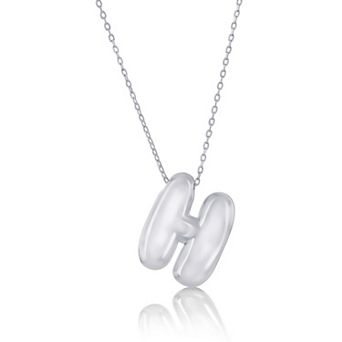 Argento Bella Sterling Silver Bubble Initial Necklace