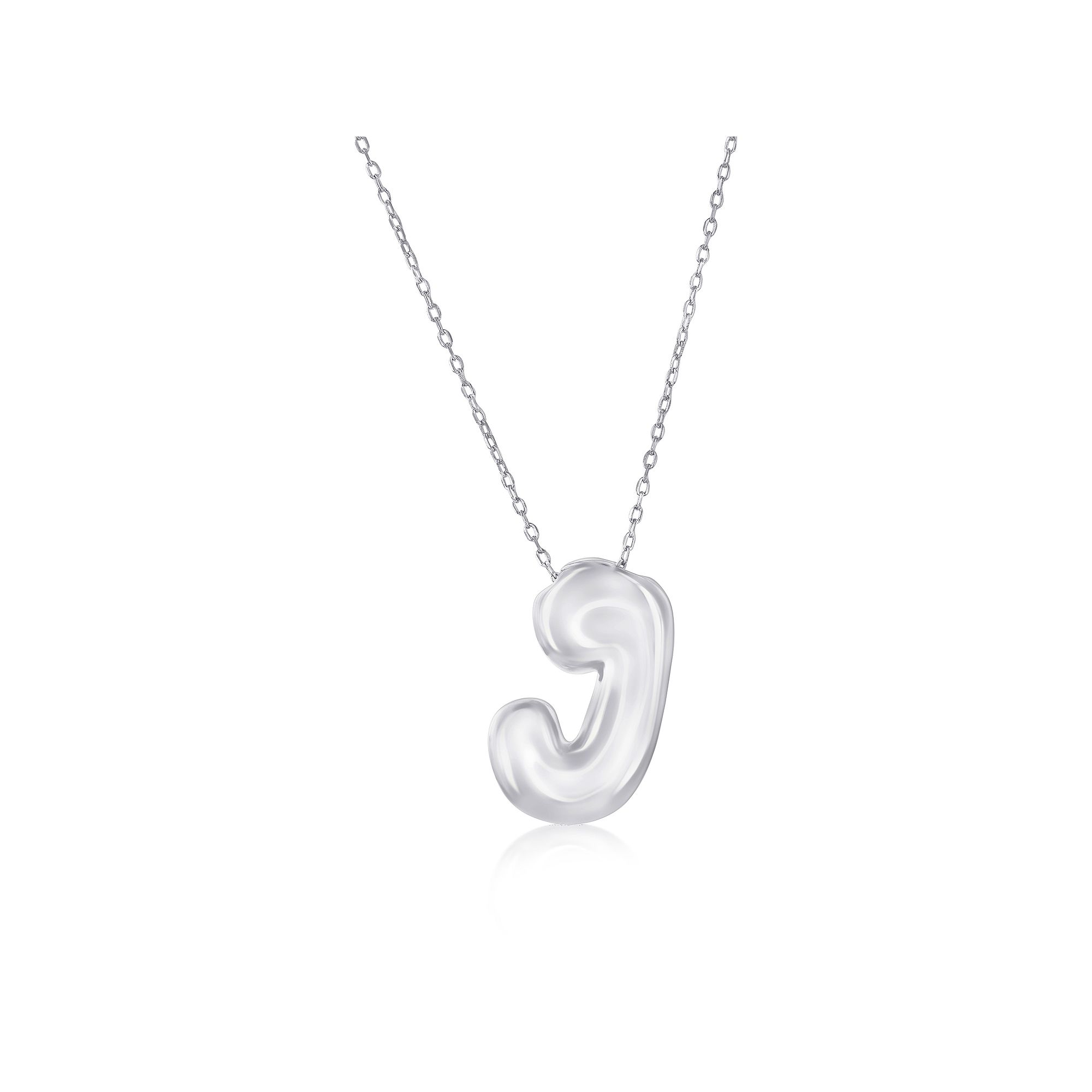 Argento Bella Sterling Silver Bubble Initial Necklace, Womens, Size: 16-1