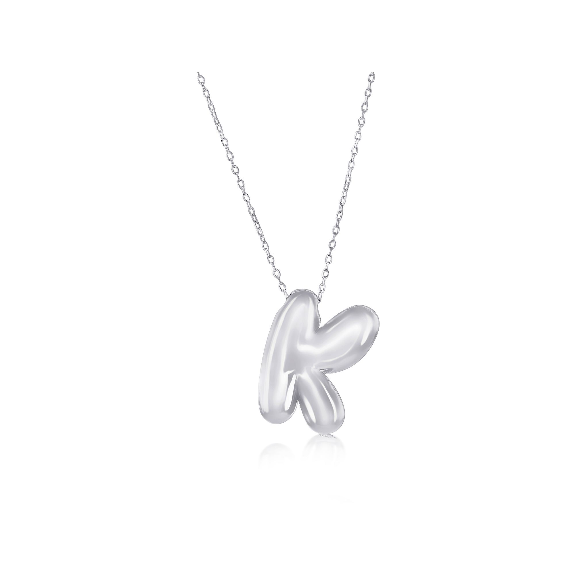 Argento Bella Sterling Silver Bubble Initial Necklace, Womens, Size: 16-1