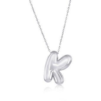 Argento Bella Sterling Silver Bubble Initial Necklace