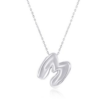 Argento Bella Sterling Silver Bubble Initial Necklace