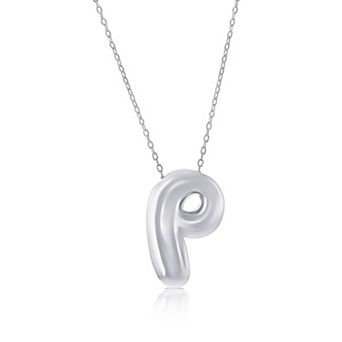 Argento Bella Sterling Silver Bubble Initial Necklace
