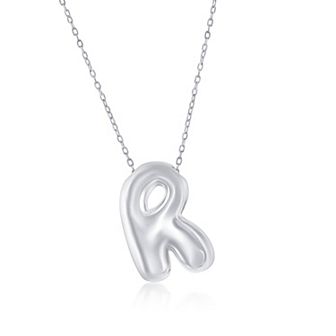 Argento Bella Sterling Silver Bubble Initial Necklace