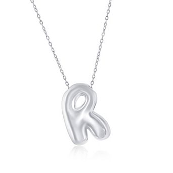Argento Bella Sterling Silver Bubble Initial Necklace