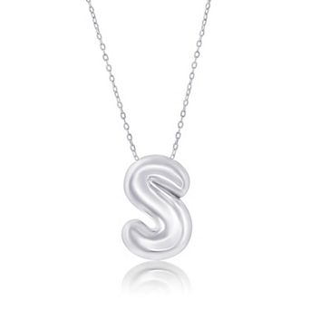 Argento Bella Sterling Silver Bubble Initial Necklace