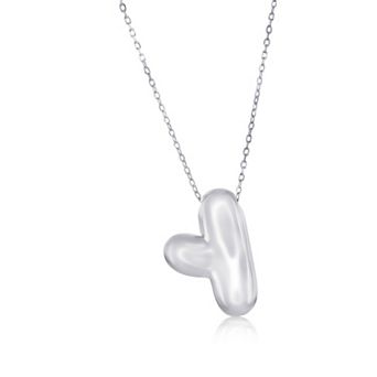 Argento Bella Sterling Silver Bubble Initial Necklace