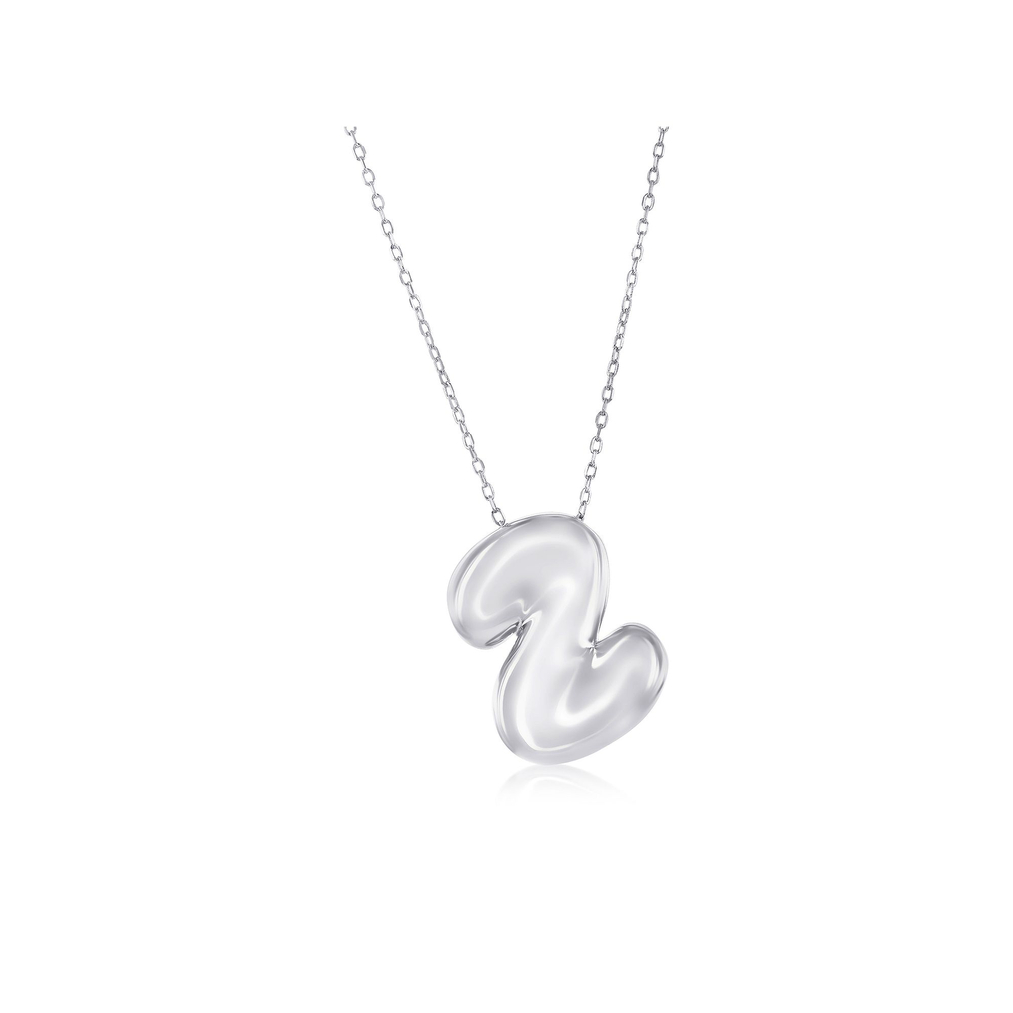 Argento Bella Sterling Silver Bubble Initial Necklace, Womens, Size: 16-1