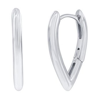 Argento Bella Sterling Silver V-Shaped Hoop Earrings