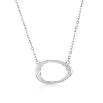 Argento Bella Sterling Silver Open Oval Necklace