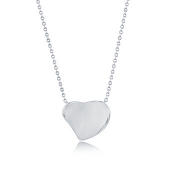 Argento Bella Sterling Silver Polished Heart Necklace