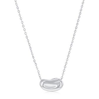 Argento Bella Sterling Silver Bean Slide Necklace