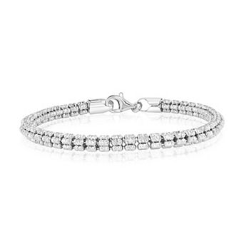 Argento Bella Sterling Silver Diamond-Cut Ice Chain Bracelet