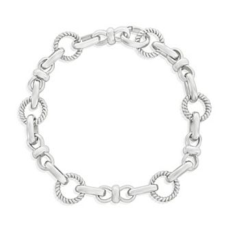 Argento Bella Sterling Silver Circle & Infinity Design Bracelet