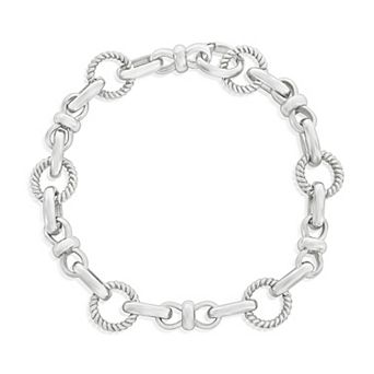 Argento Bella Sterling Silver Circle & Infinity Design Bracelet